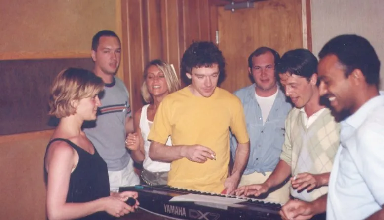 With Sheila and the band at Compass Point Studios, Nassau, 1984