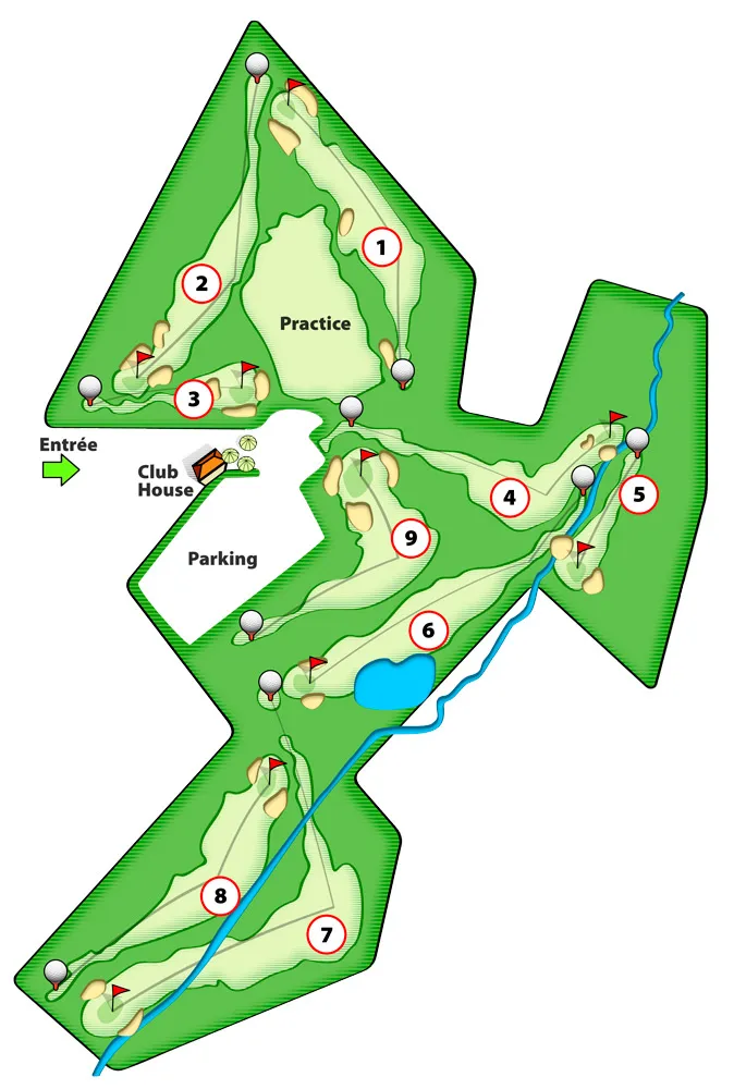 Map of the 9-hole course